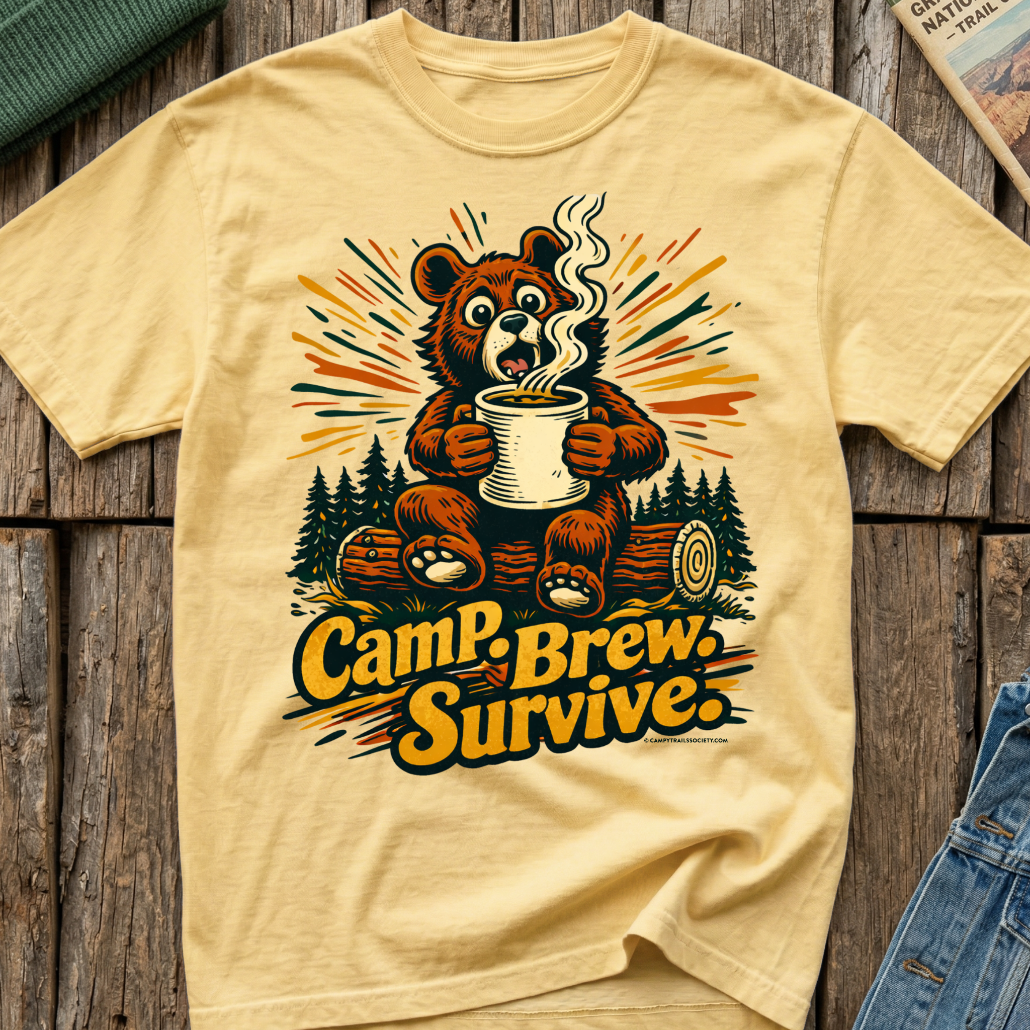 Camp. Brew. Survive. Teddy T-Shirt