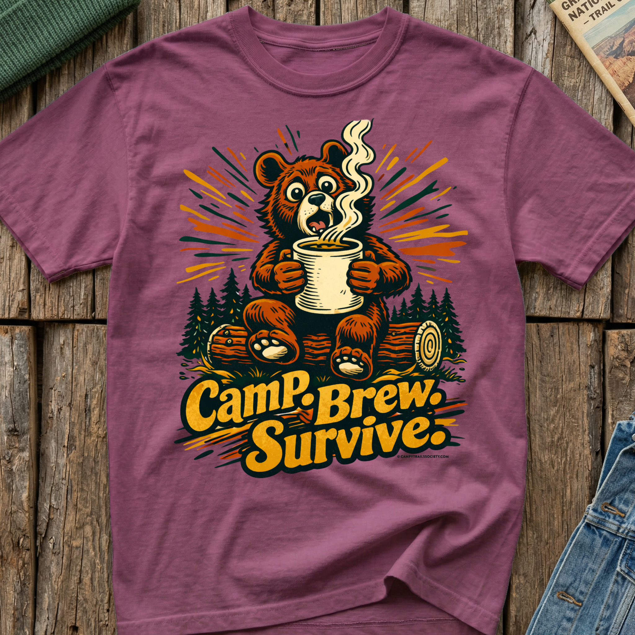 Camp. Brew. Survive. Teddy T-Shirt