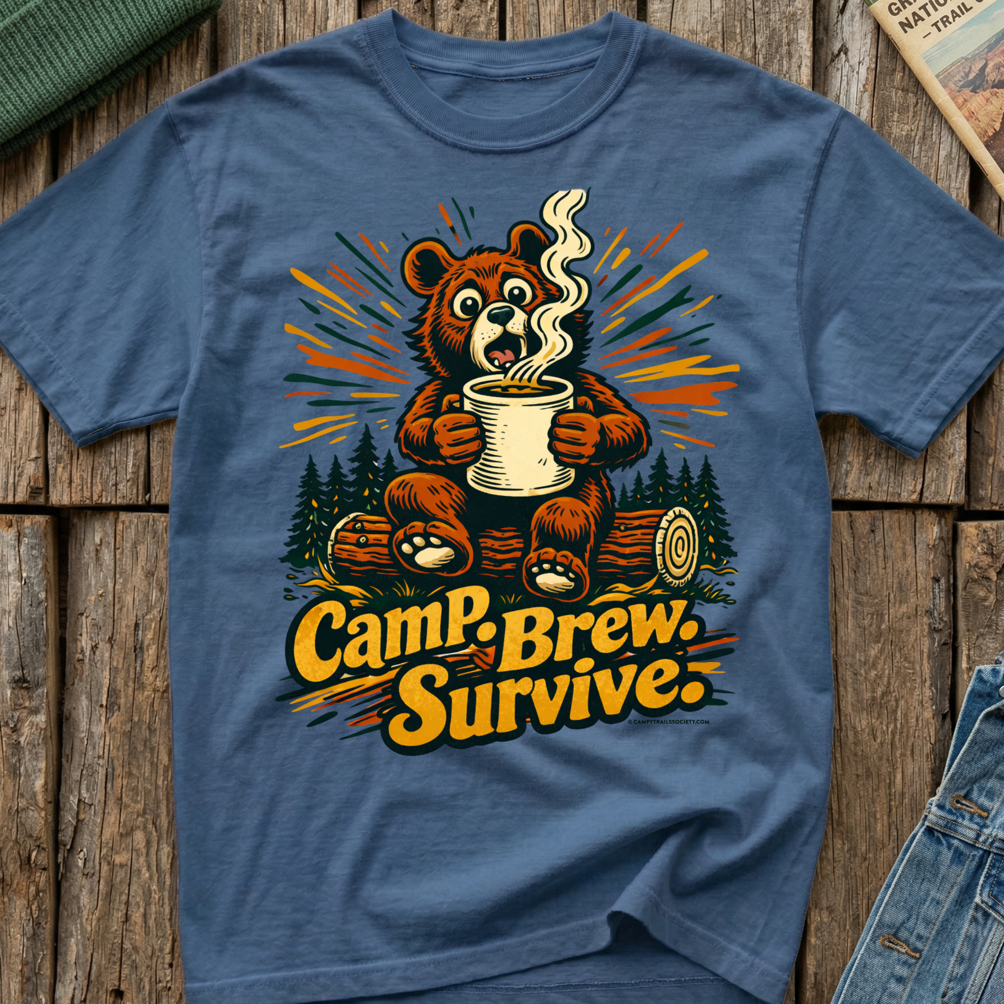 Camp. Brew. Survive. Teddy T-Shirt