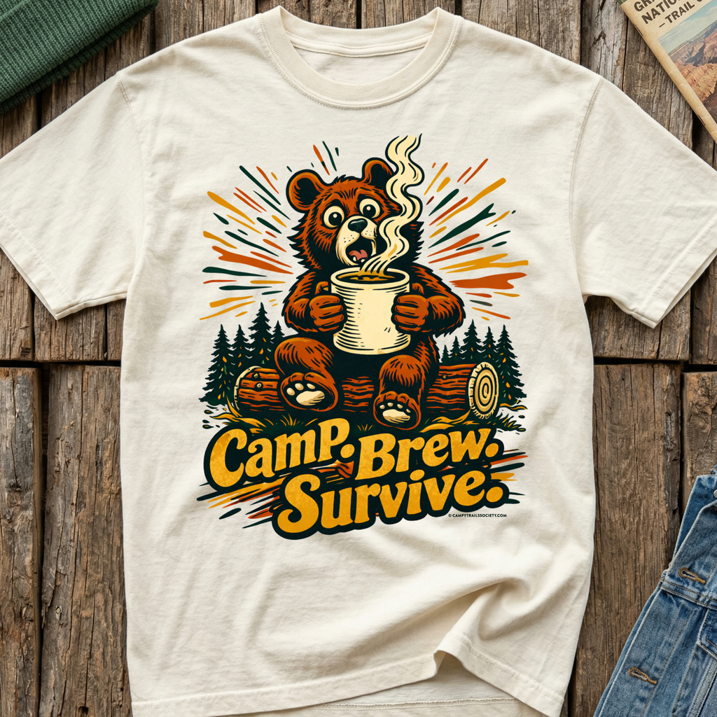 Camp. Brew. Survive. Teddy T-Shirt