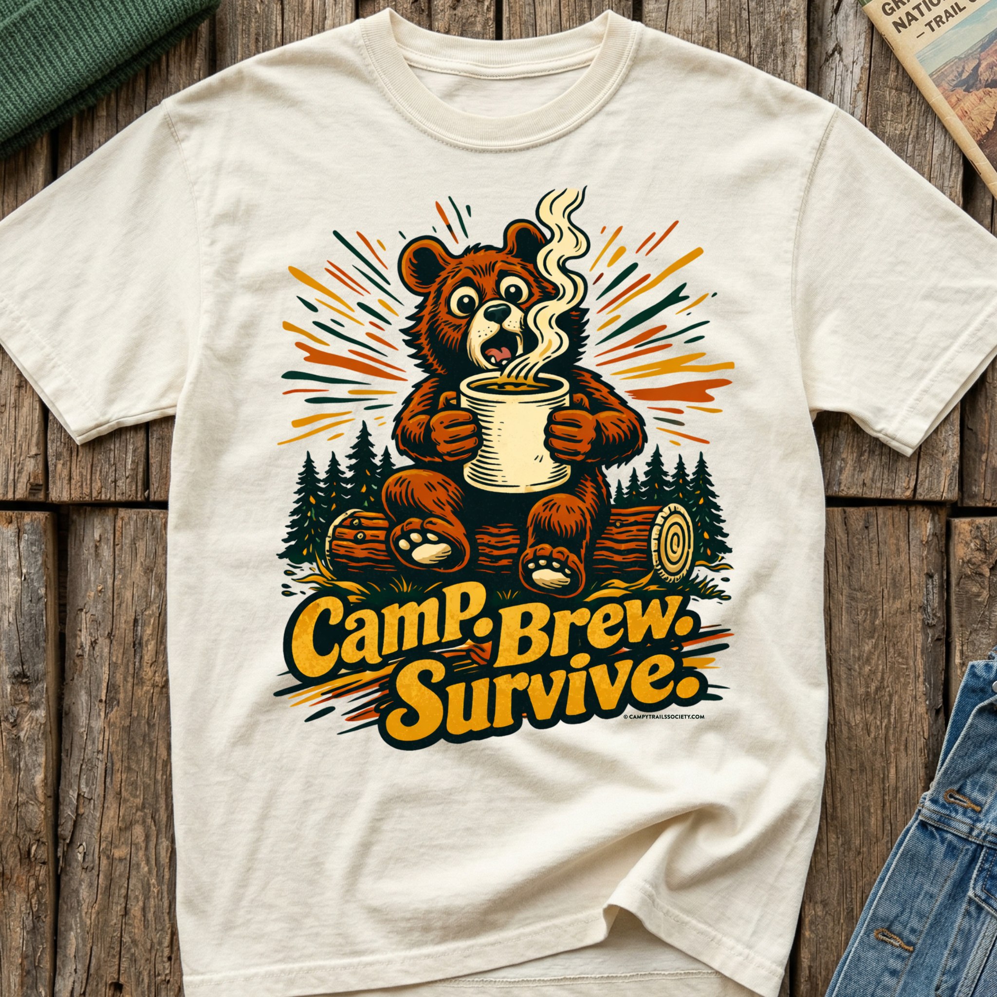 Camp. Brew. Survive. Teddy T-Shirt
