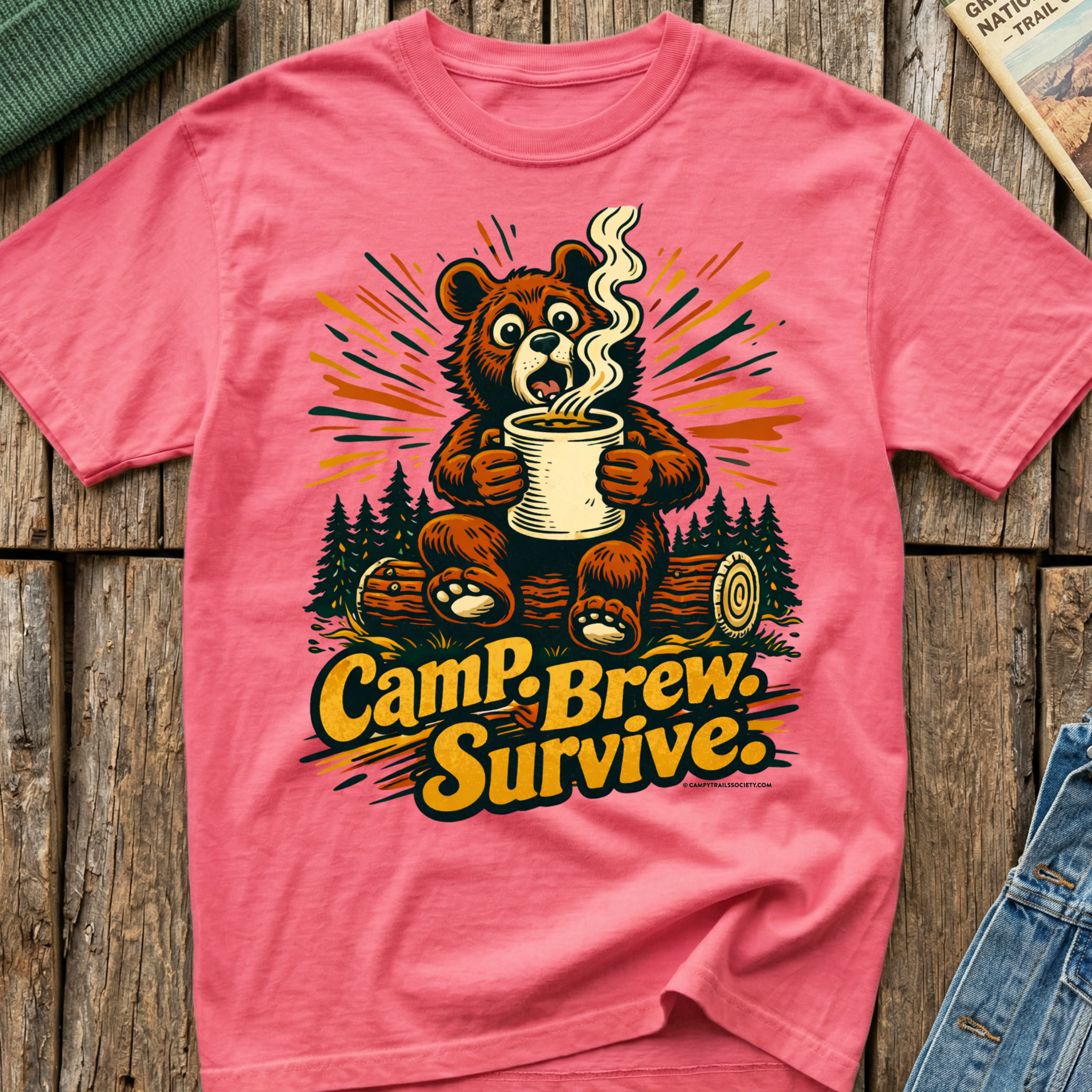 Camp. Brew. Survive. Teddy T-Shirt