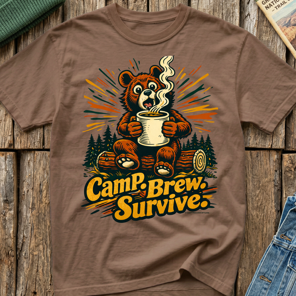 Camp. Brew. Survive. Teddy T-Shirt
