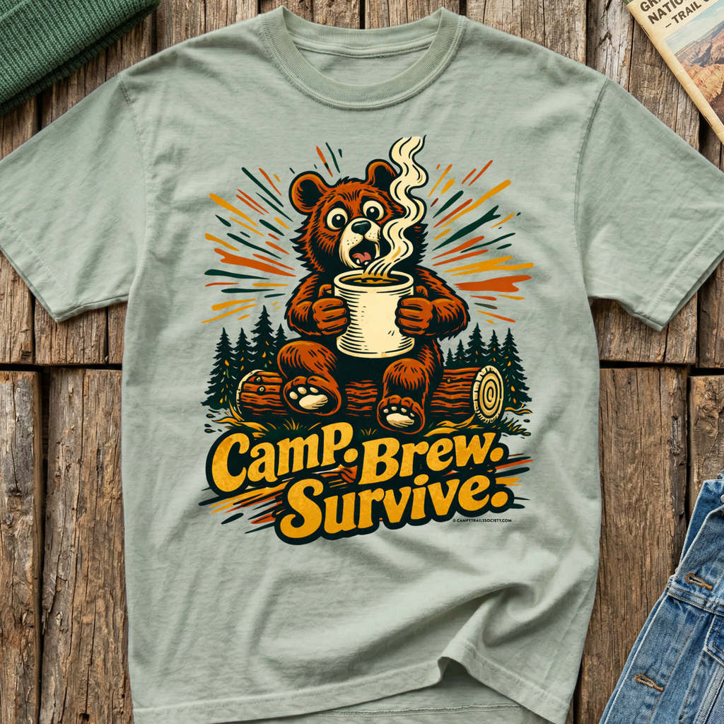 Camp. Brew. Survive. Teddy T-Shirt