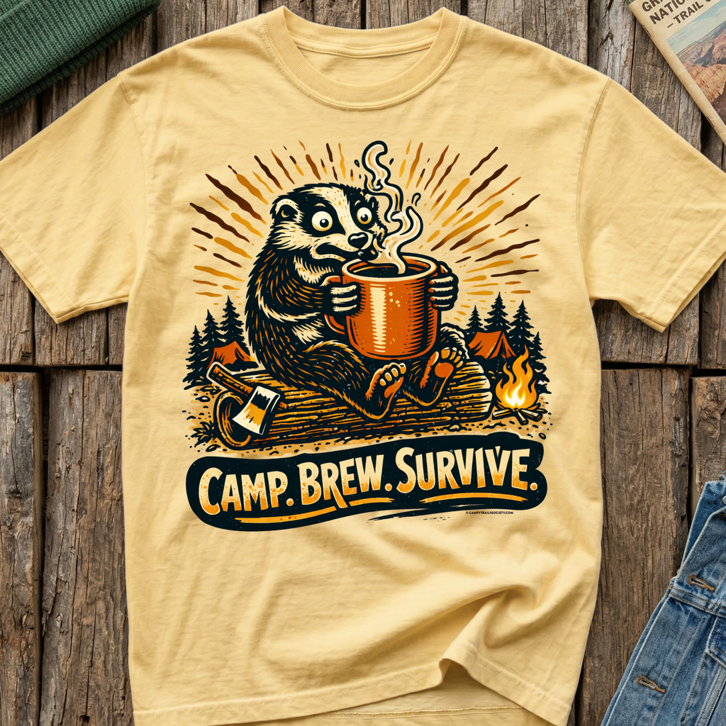 Camp. Brew. Survive. Badger T-Shirt