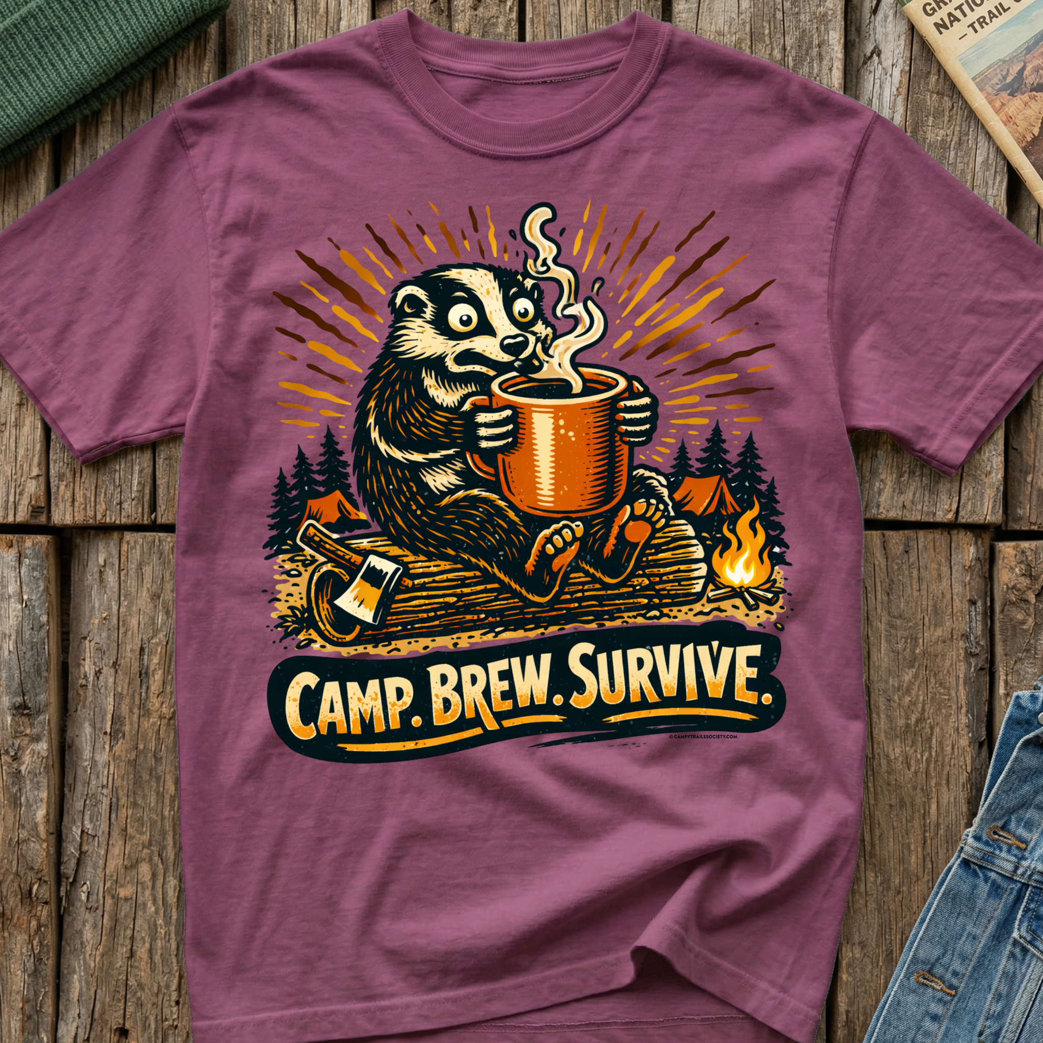 Camp. Brew. Survive. Badger T-Shirt