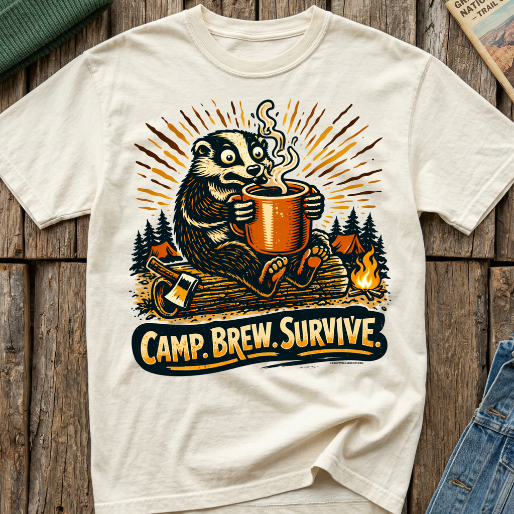 Camp. Brew. Survive. Badger T-Shirt