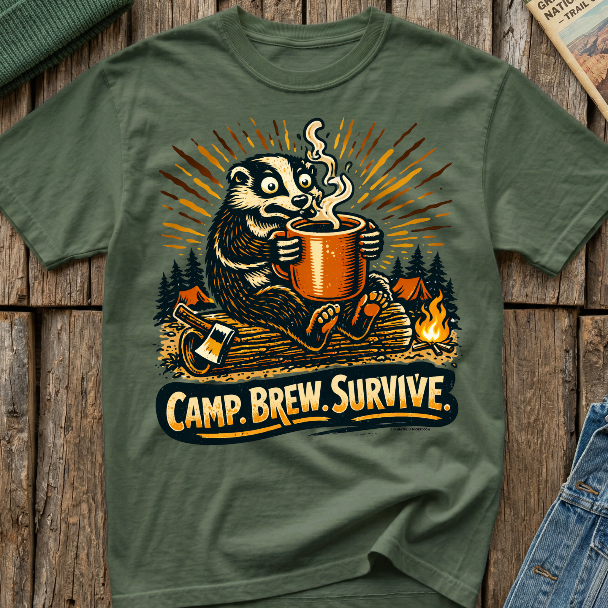 Camp. Brew. Survive. Badger T-Shirt