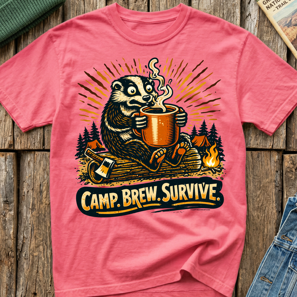 Camp. Brew. Survive. Badger T-Shirt
