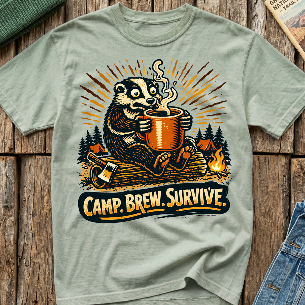 Camp. Brew. Survive. Badger T-Shirt