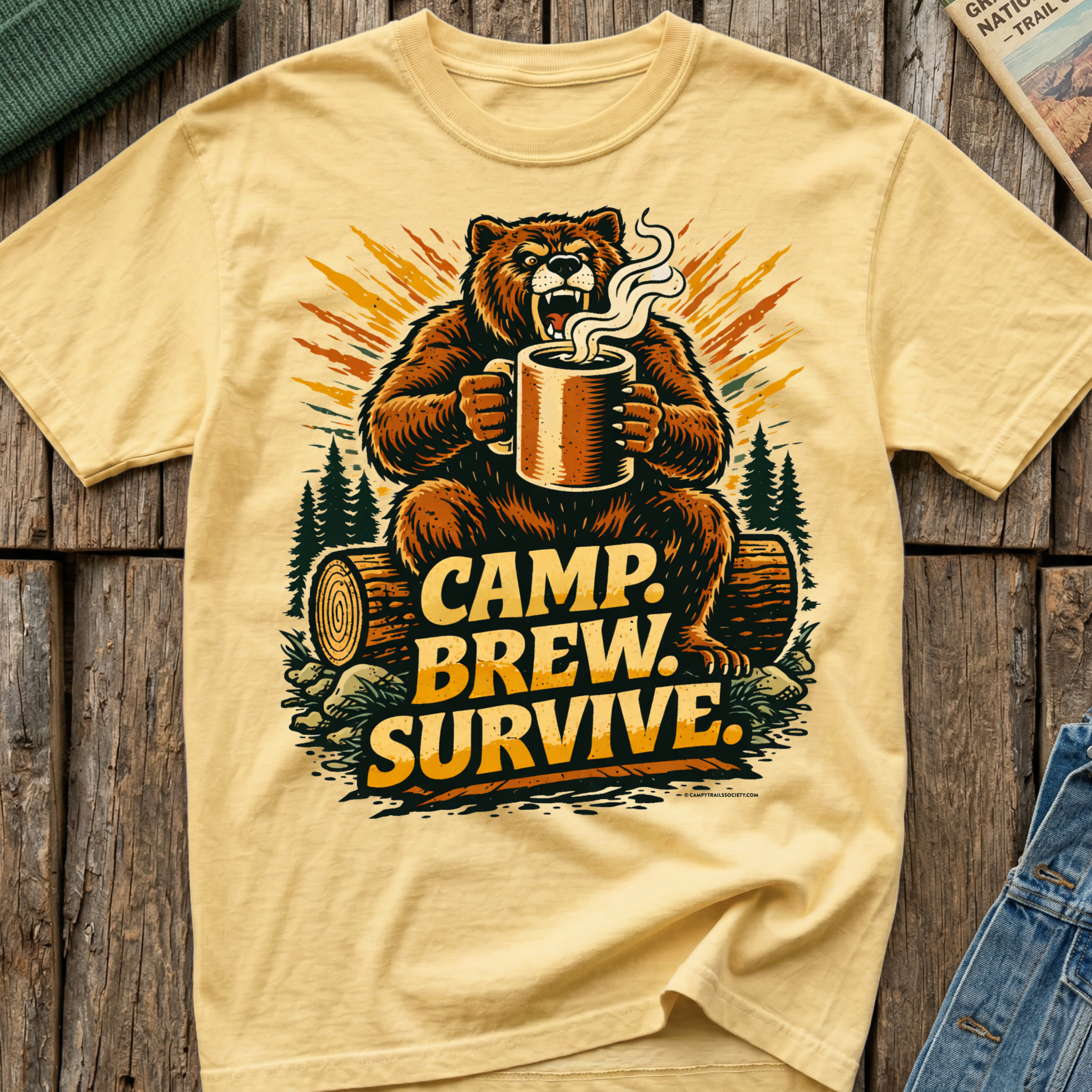 Camp. Brew. Survive. Grizzly T-Shirt