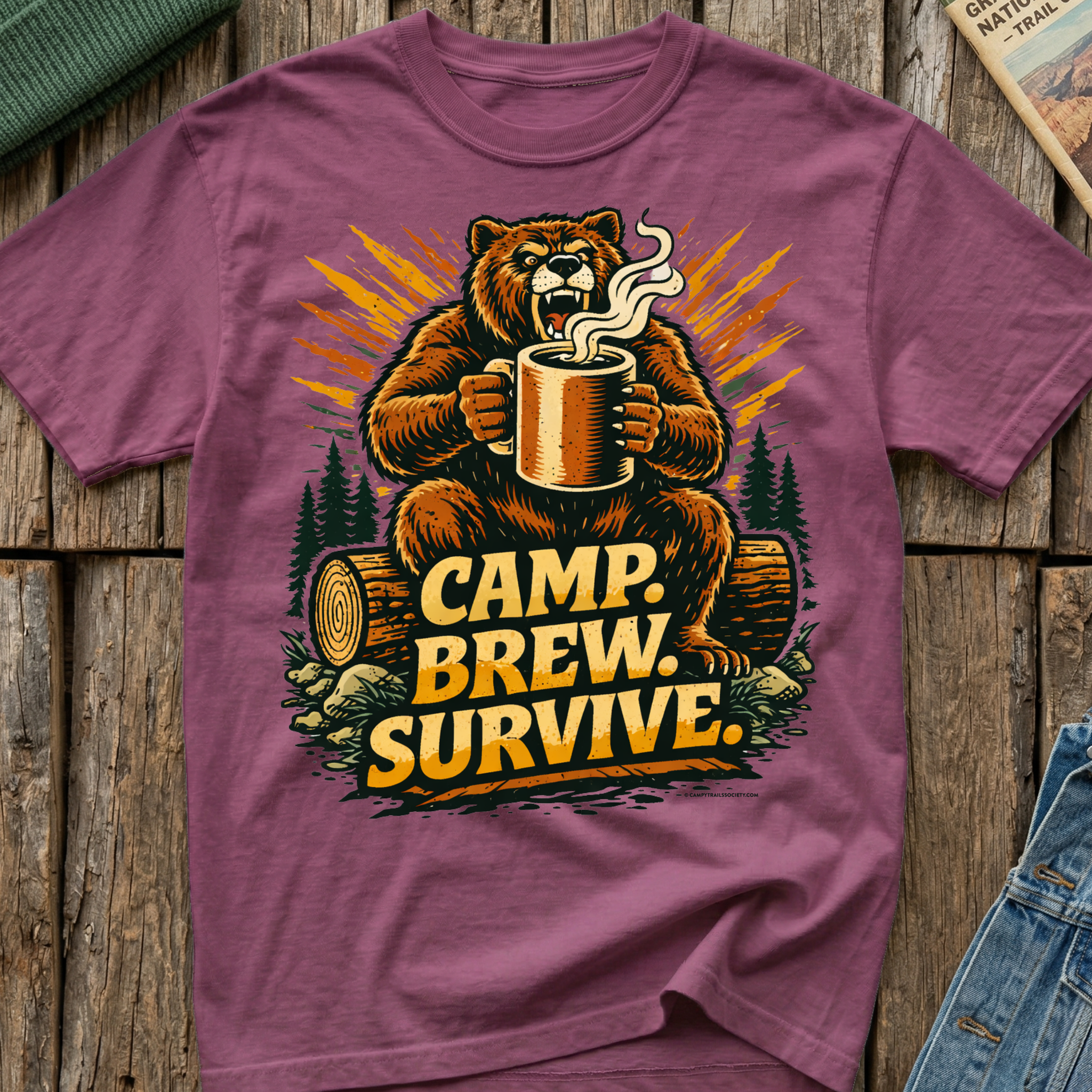 Camp. Brew. Survive. Grizzly T-Shirt