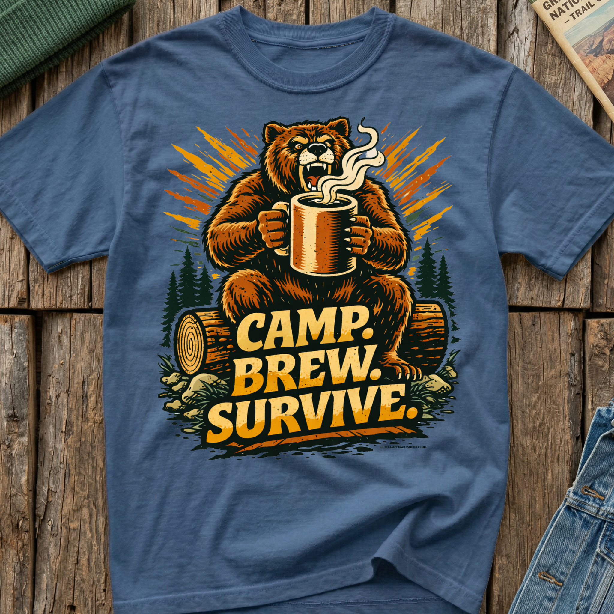Camp. Brew. Survive. Grizzly T-Shirt