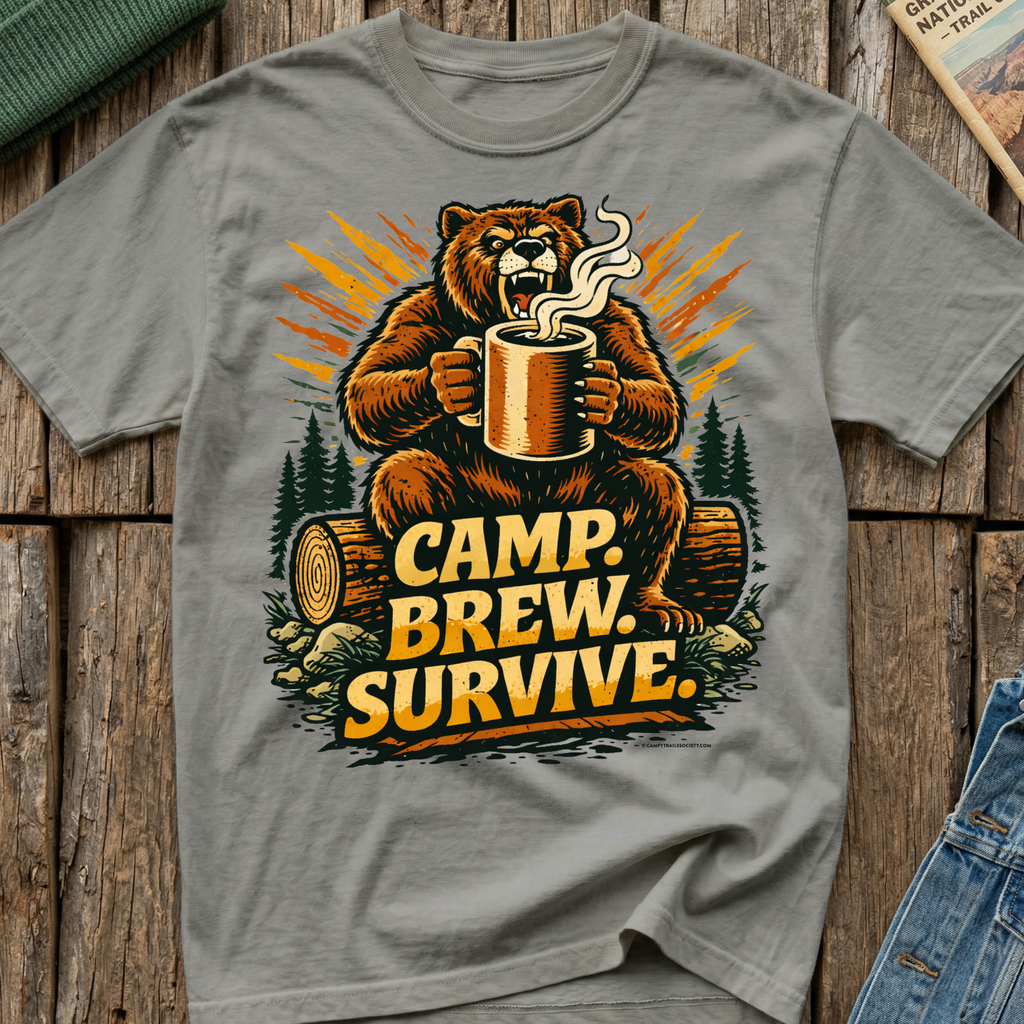 Camp. Brew. Survive. Grizzly T-Shirt