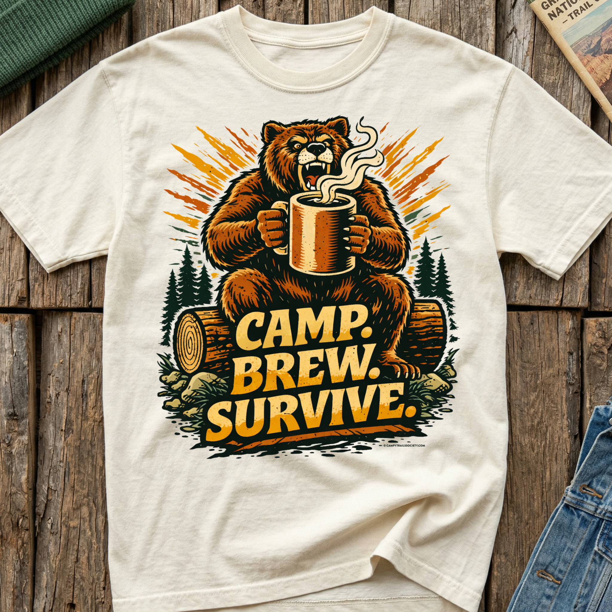 Camp. Brew. Survive. Grizzly T-Shirt