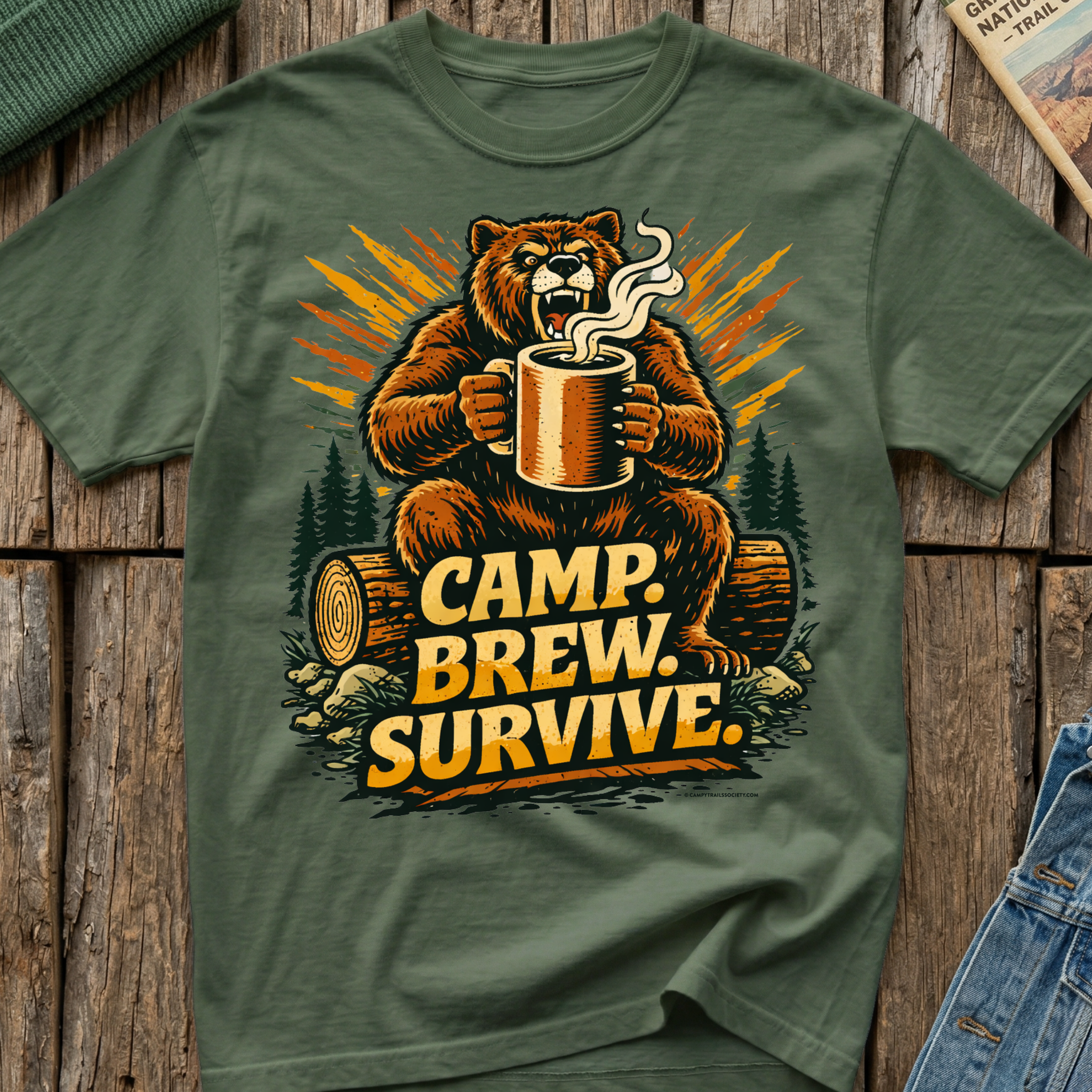 Camp. Brew. Survive. Grizzly T-Shirt