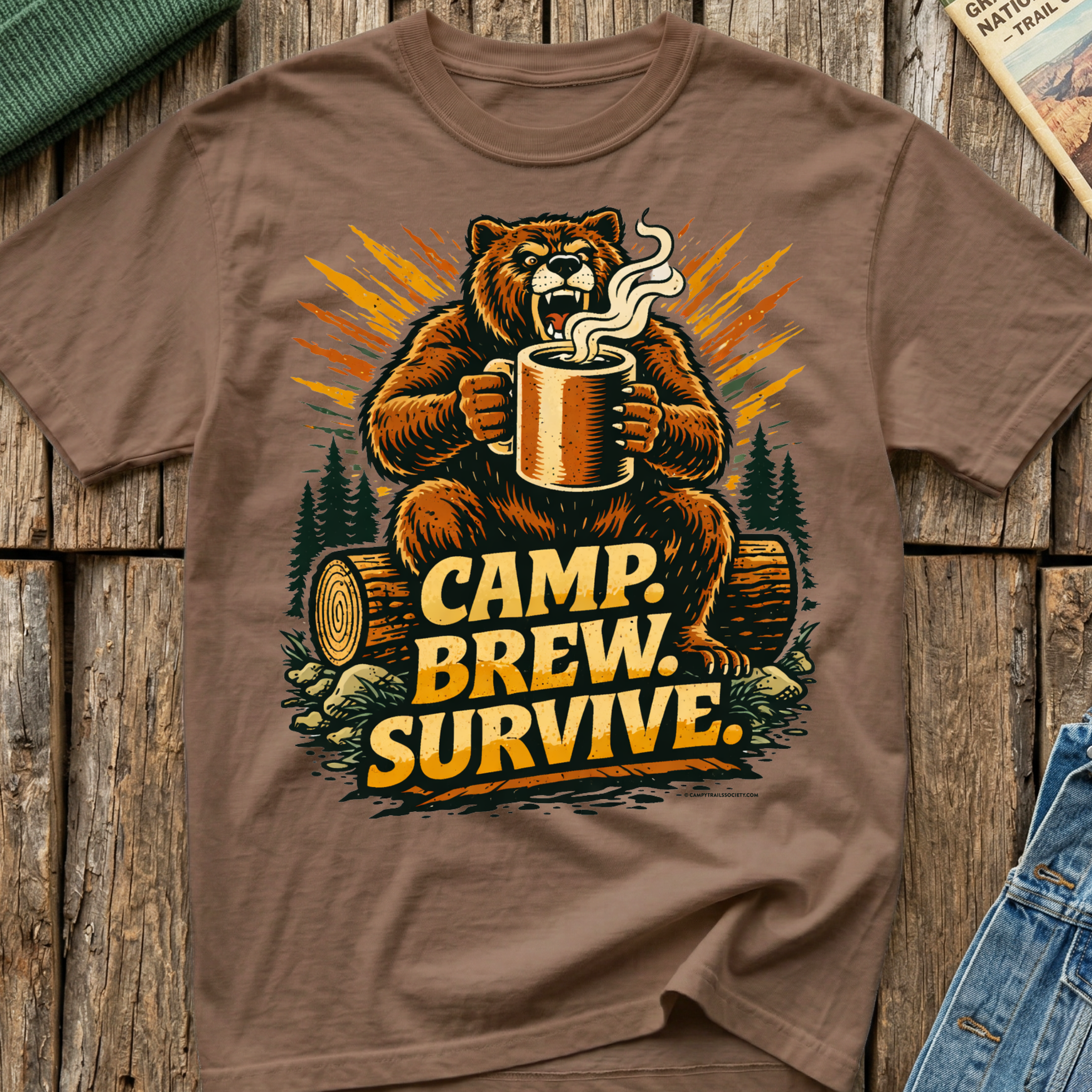Camp. Brew. Survive. Grizzly T-Shirt