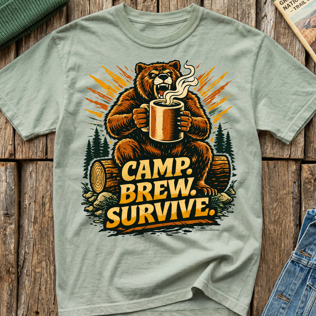 Camp. Brew. Survive. Grizzly T-Shirt