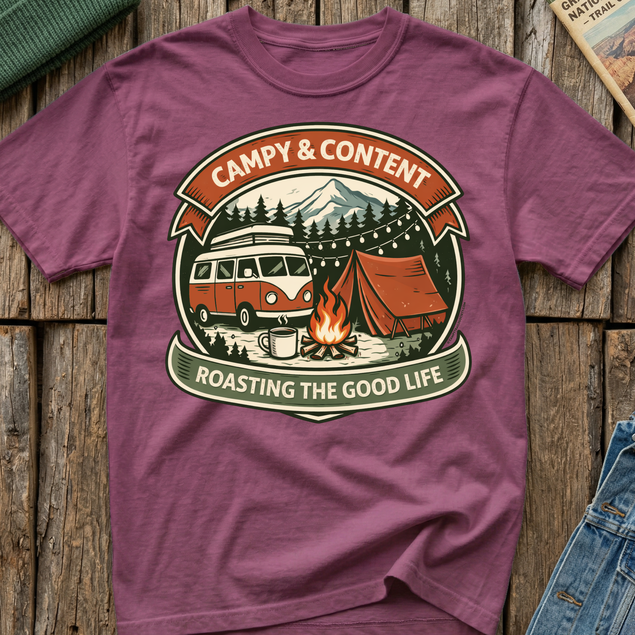 Campy & Content in a Bus T-Shirt