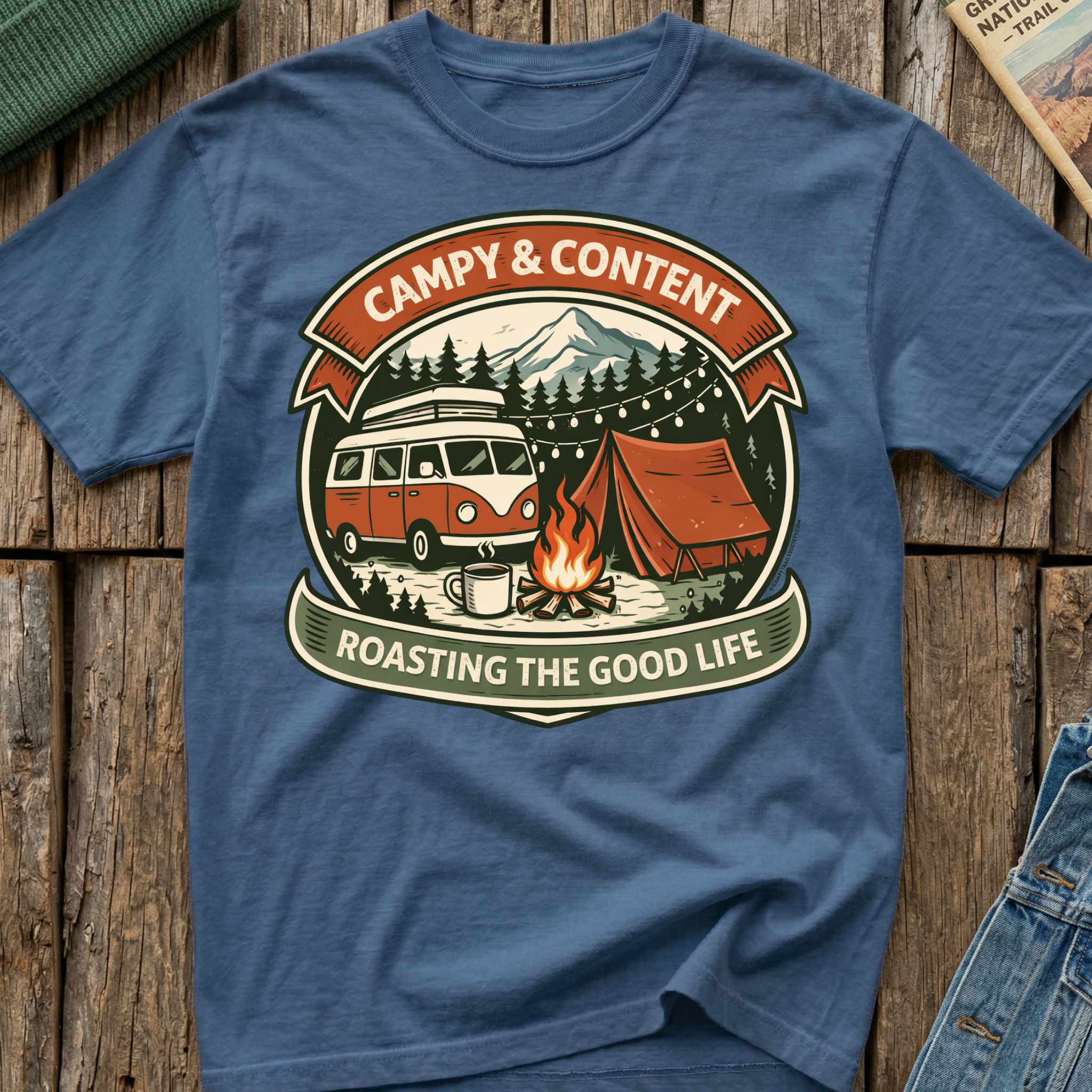 Campy & Content in a Bus T-Shirt
