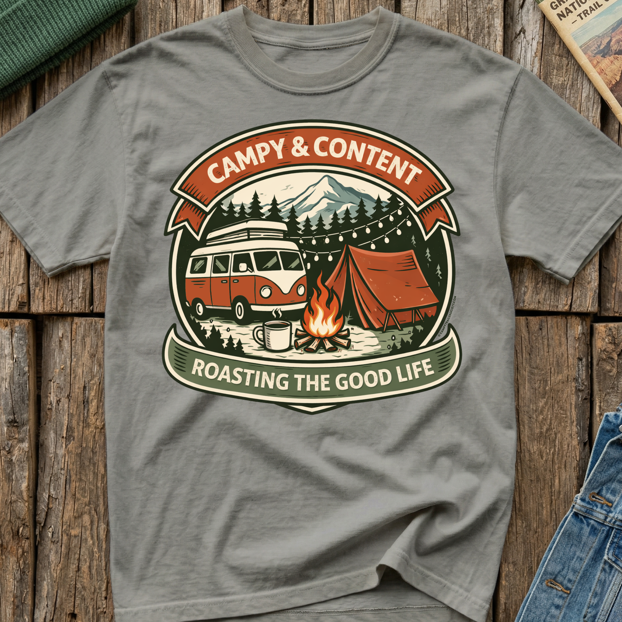 Campy & Content in a Bus T-Shirt