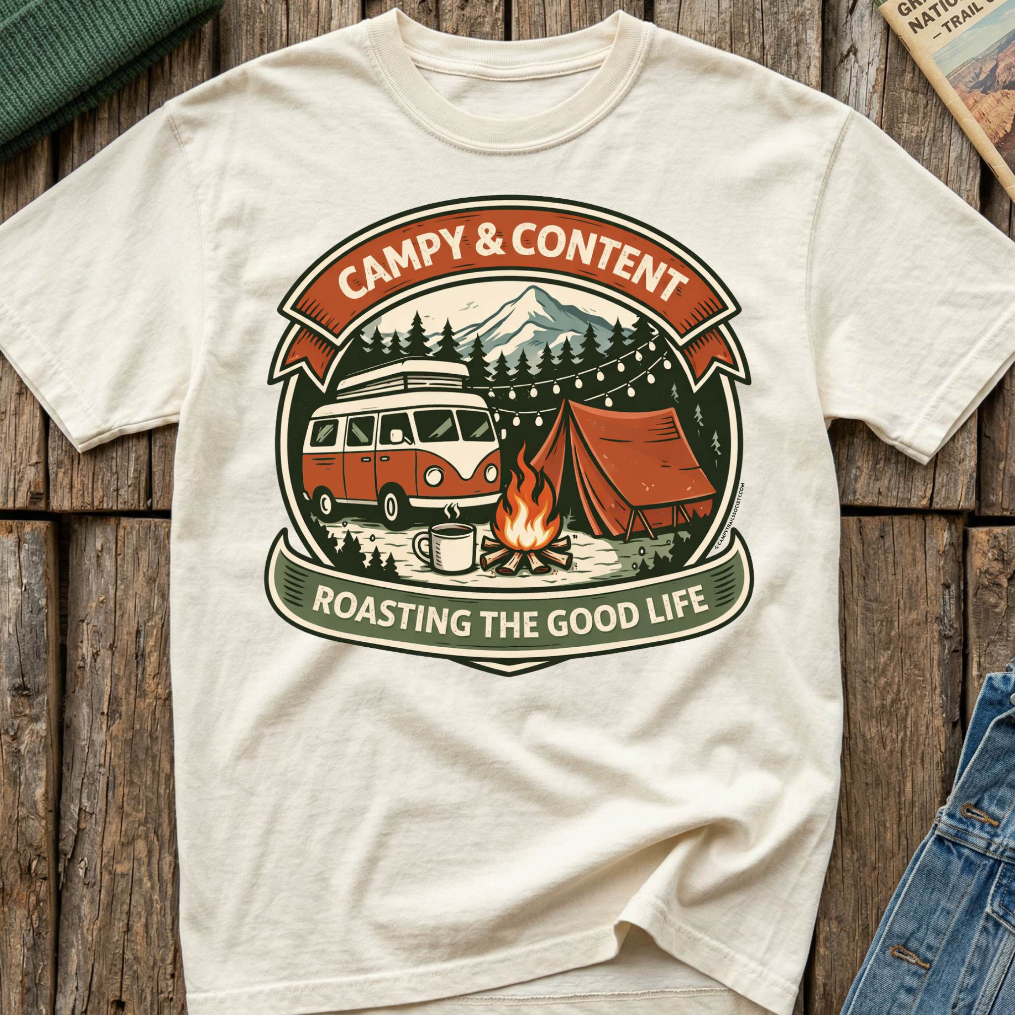 Campy & Content in a Bus T-Shirt
