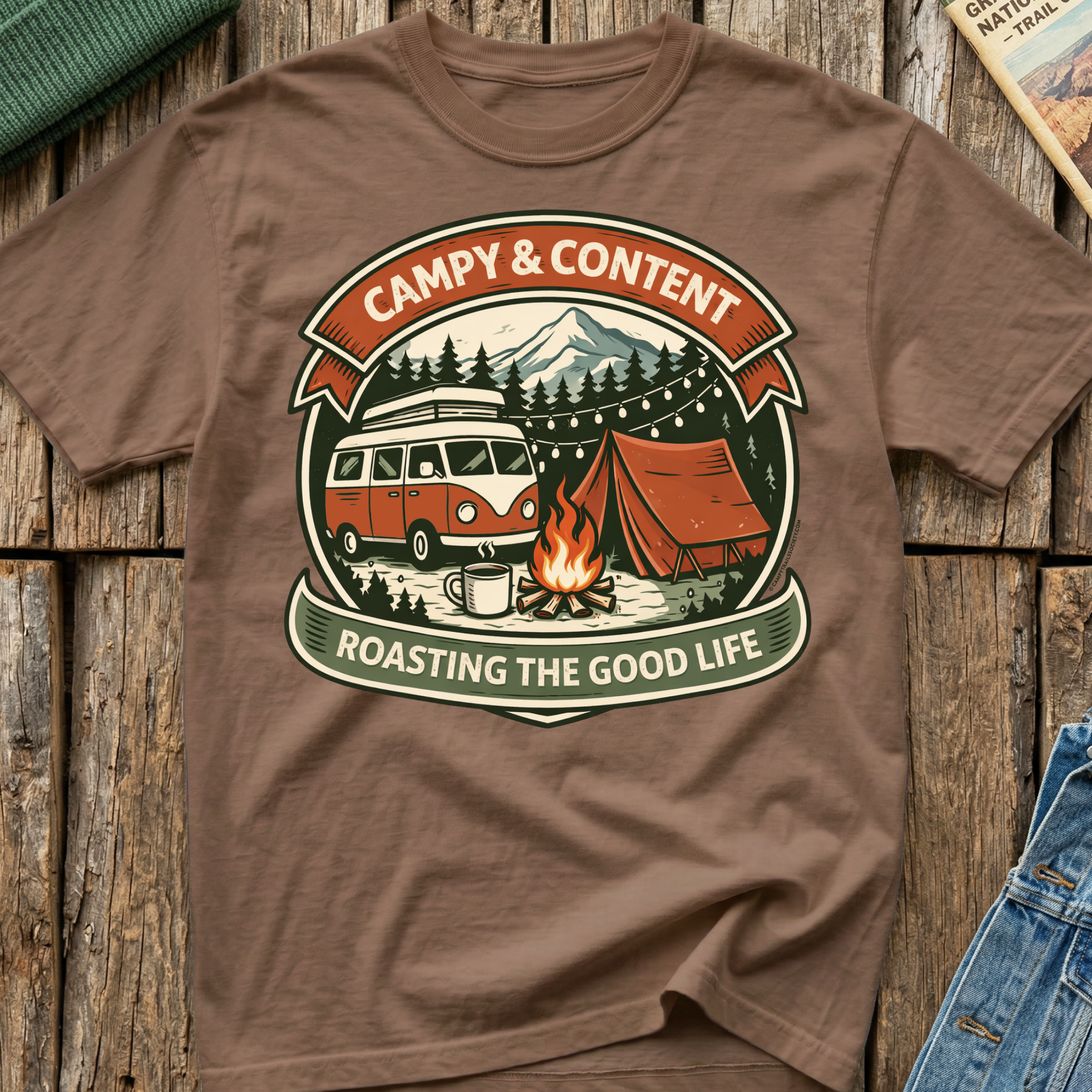 Campy & Content in a Bus T-Shirt