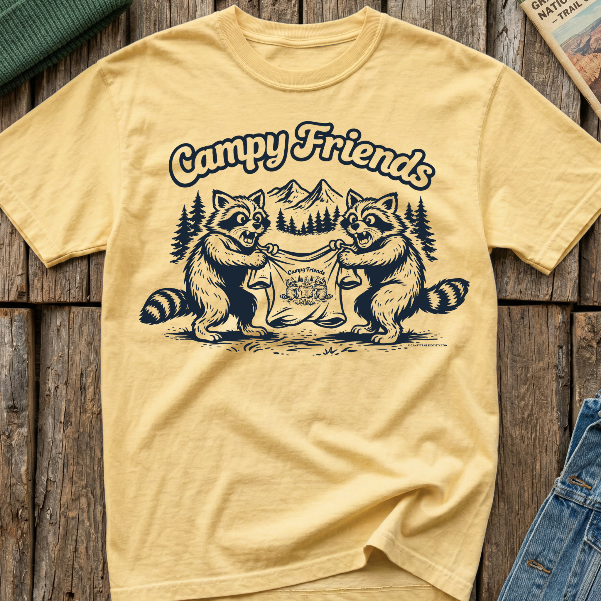 Campy Friends Raccoon Fight T-Shirt