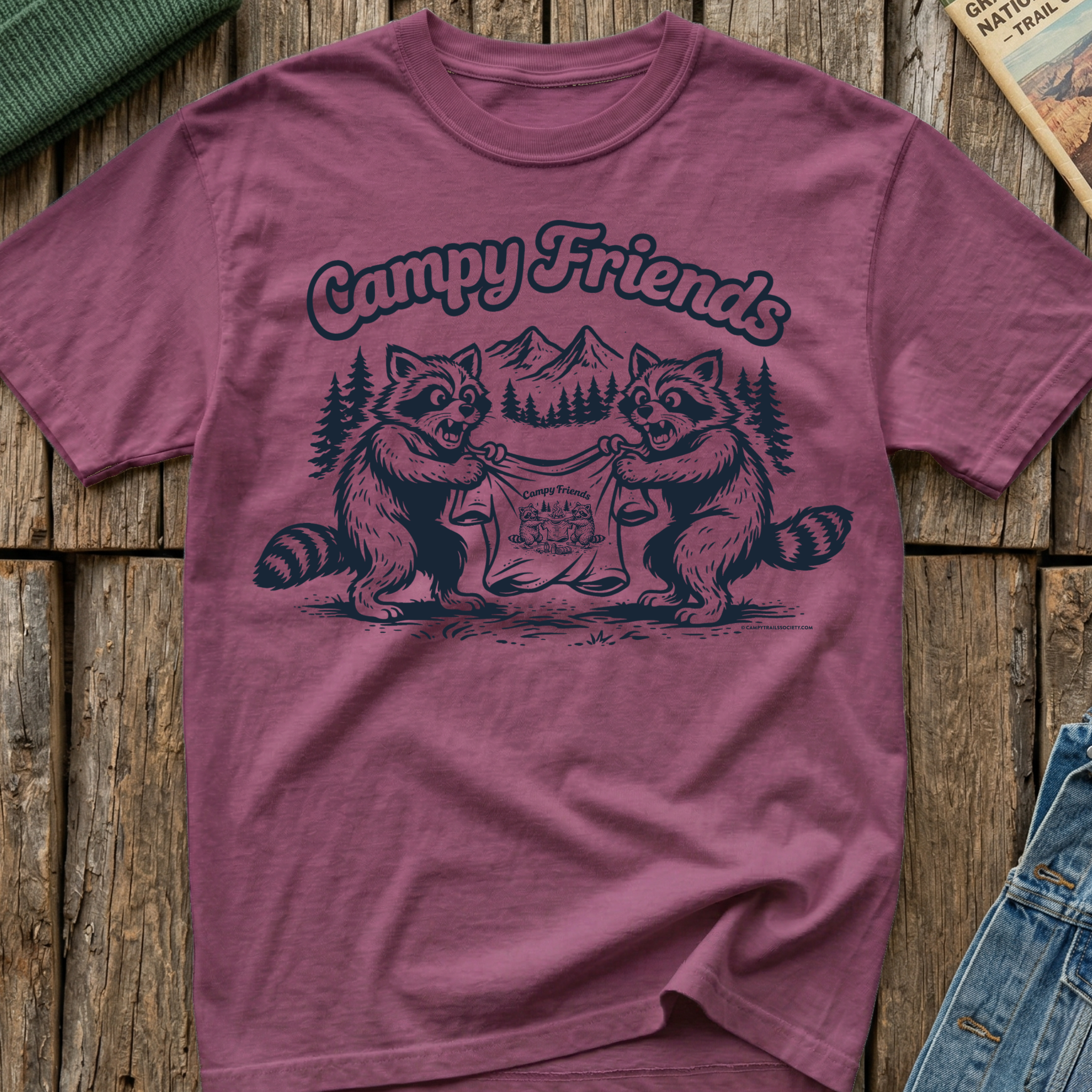 Campy Friends Raccoon Fight T-Shirt