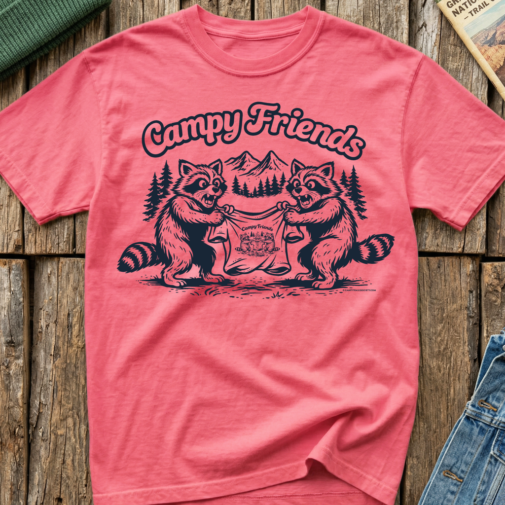 Campy Friends Raccoon Fight T-Shirt
