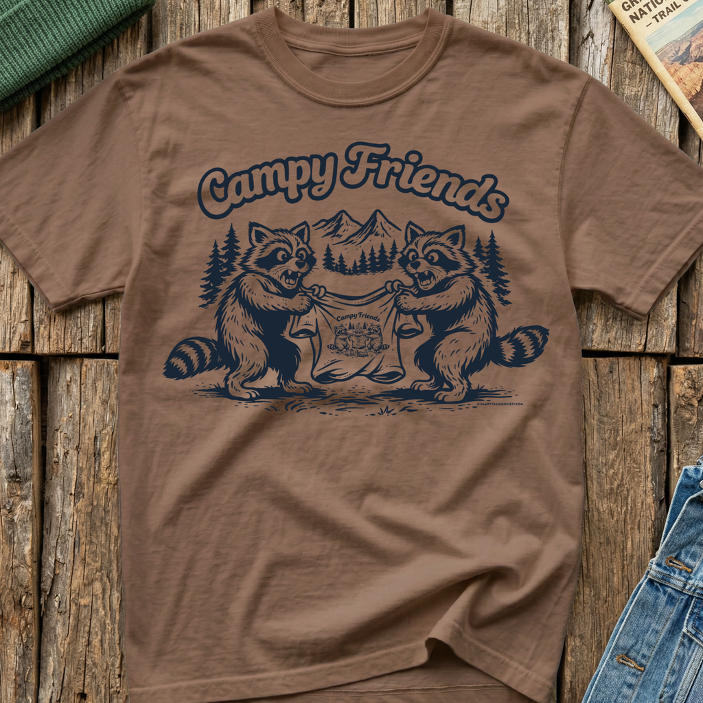 Campy Friends Raccoon Fight T-Shirt
