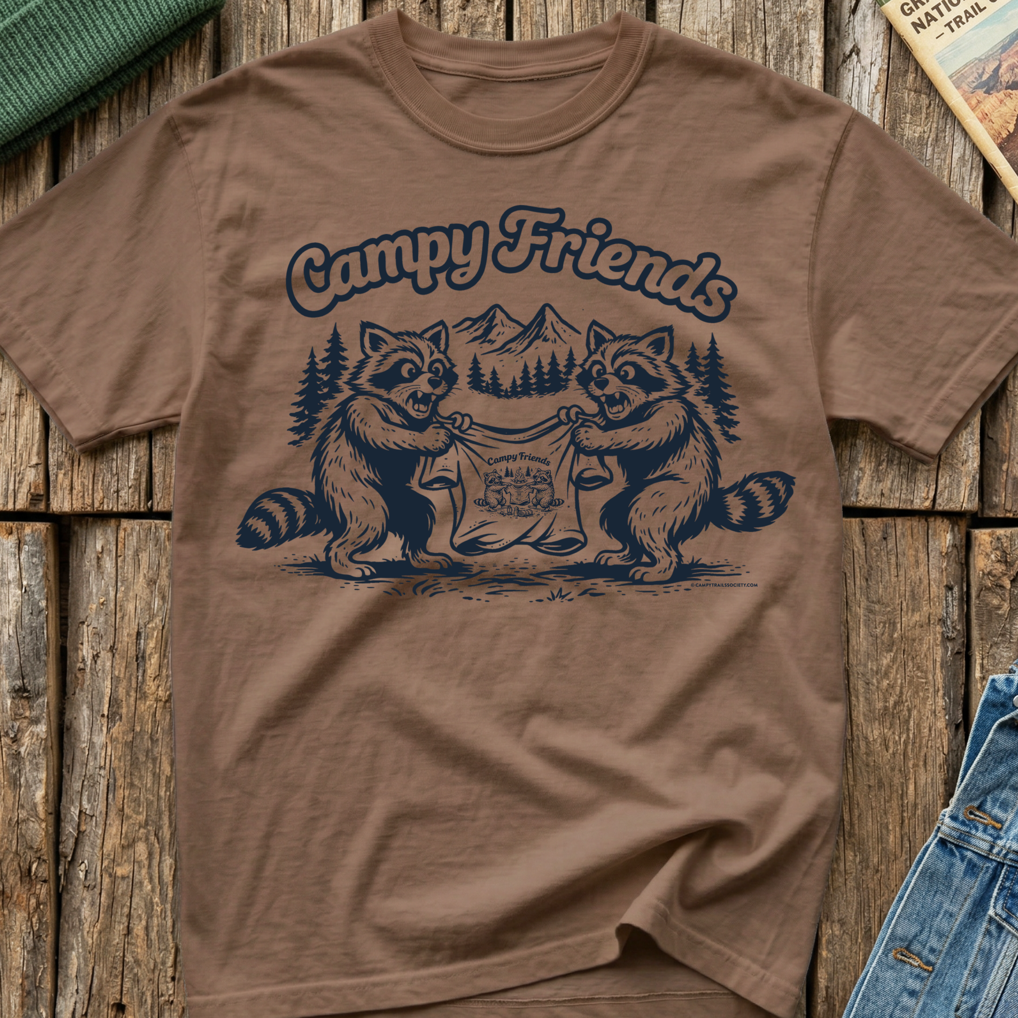 Campy Friends Raccoon Fight T-Shirt