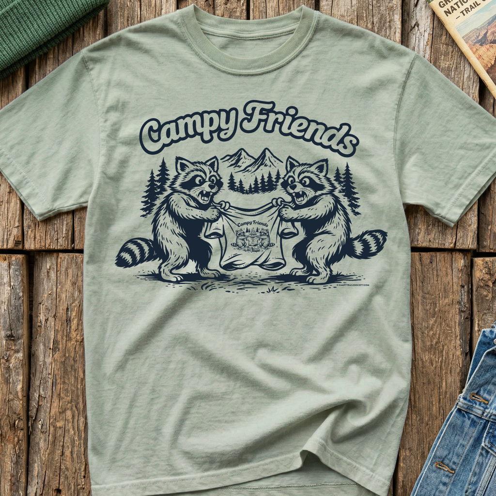 Campy Friends Raccoon Fight T-Shirt