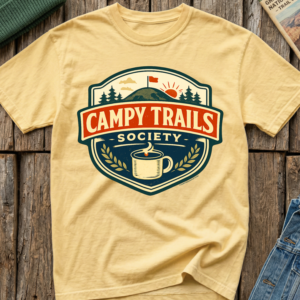 Campy Trails Society Badge T-Shirt