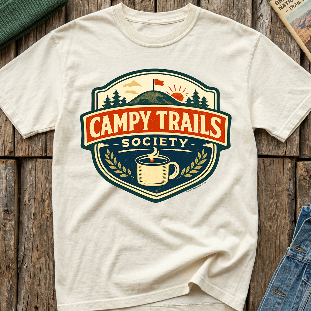 Campy Trails Society Badge T-Shirt