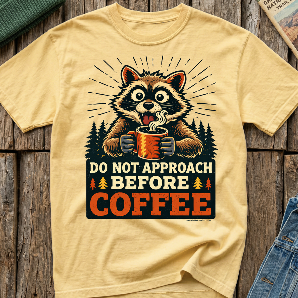 Do Not Approach Before Coffee Raccoon T-Shirt