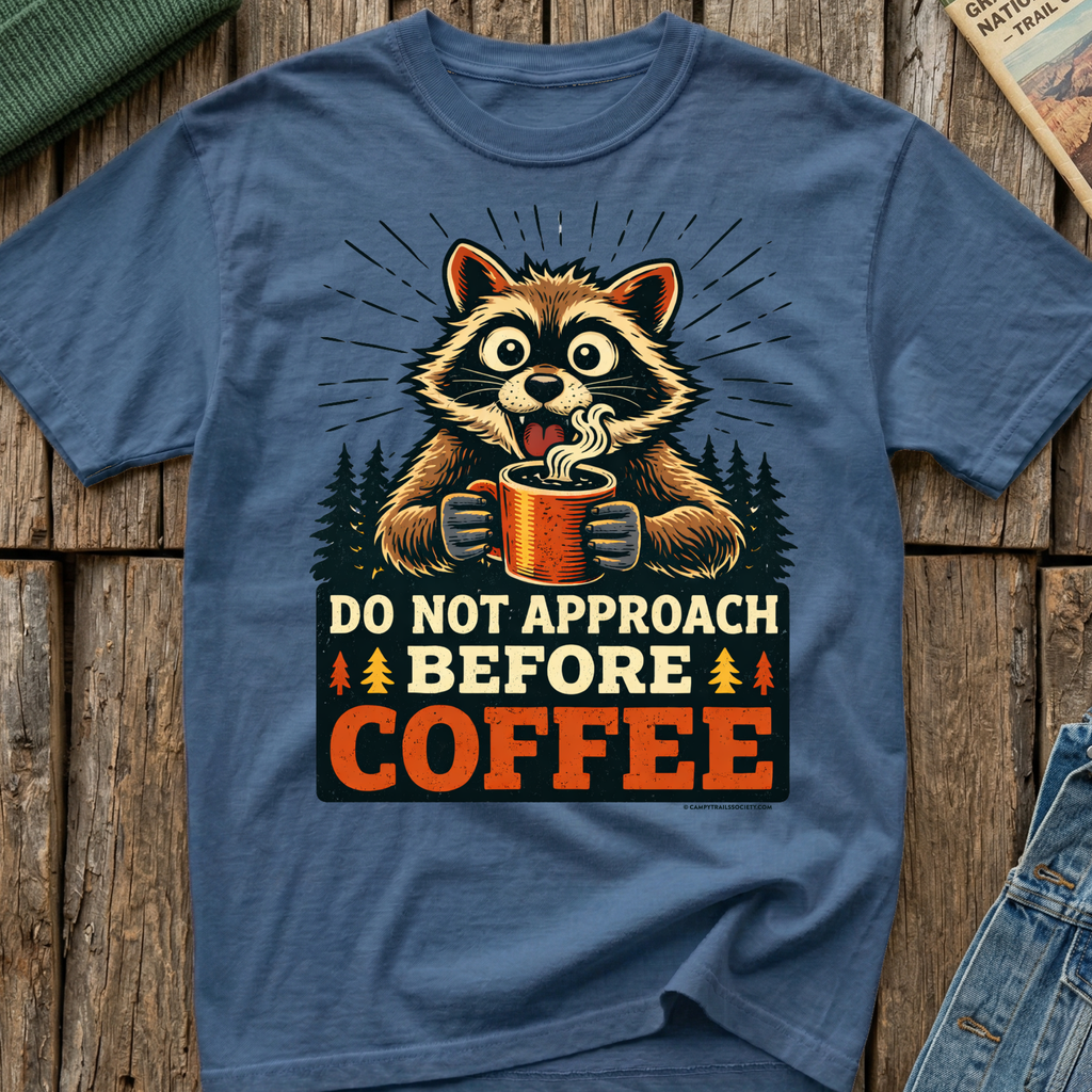 Do Not Approach Before Coffee Raccoon T-Shirt
