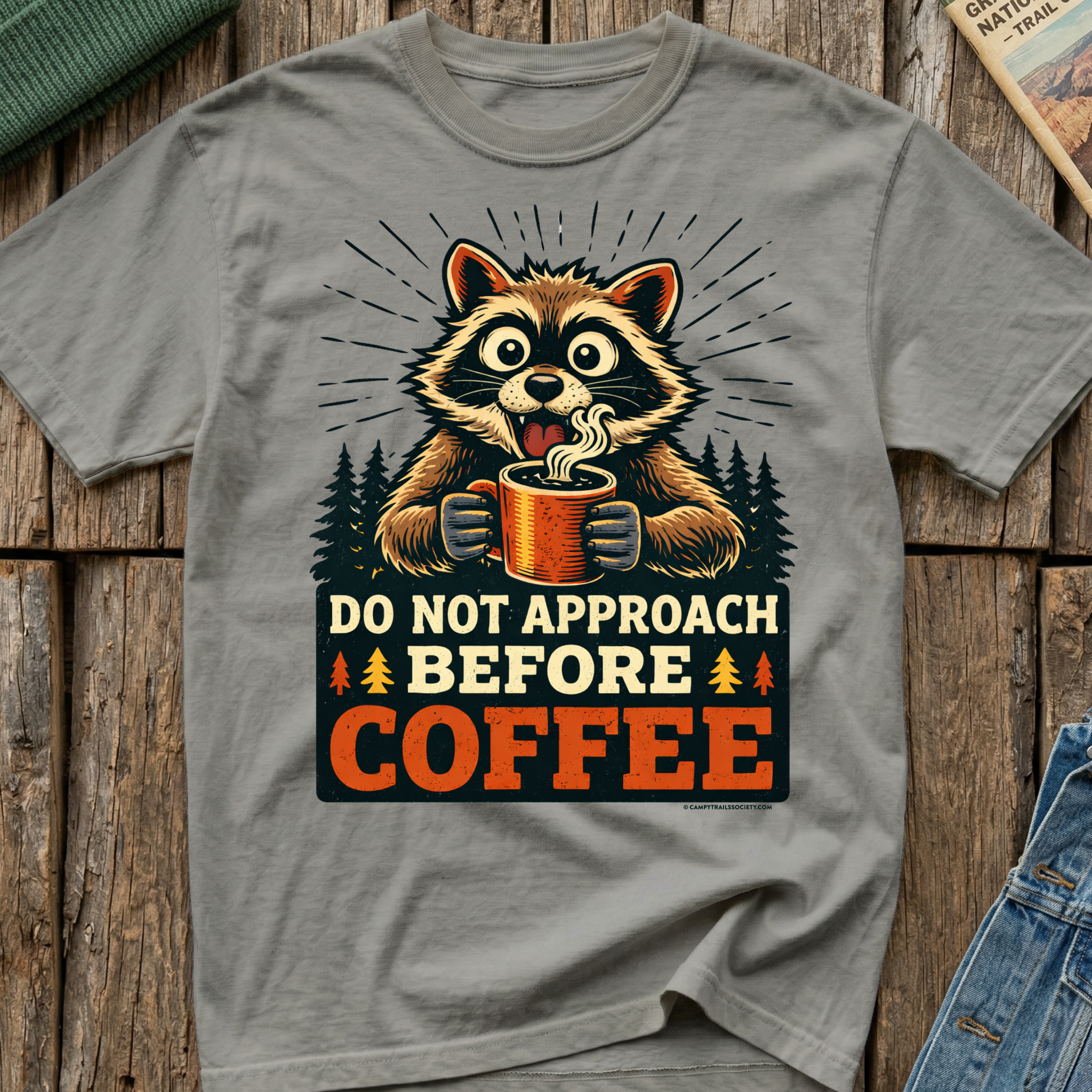 Do Not Approach Before Coffee Raccoon T-Shirt