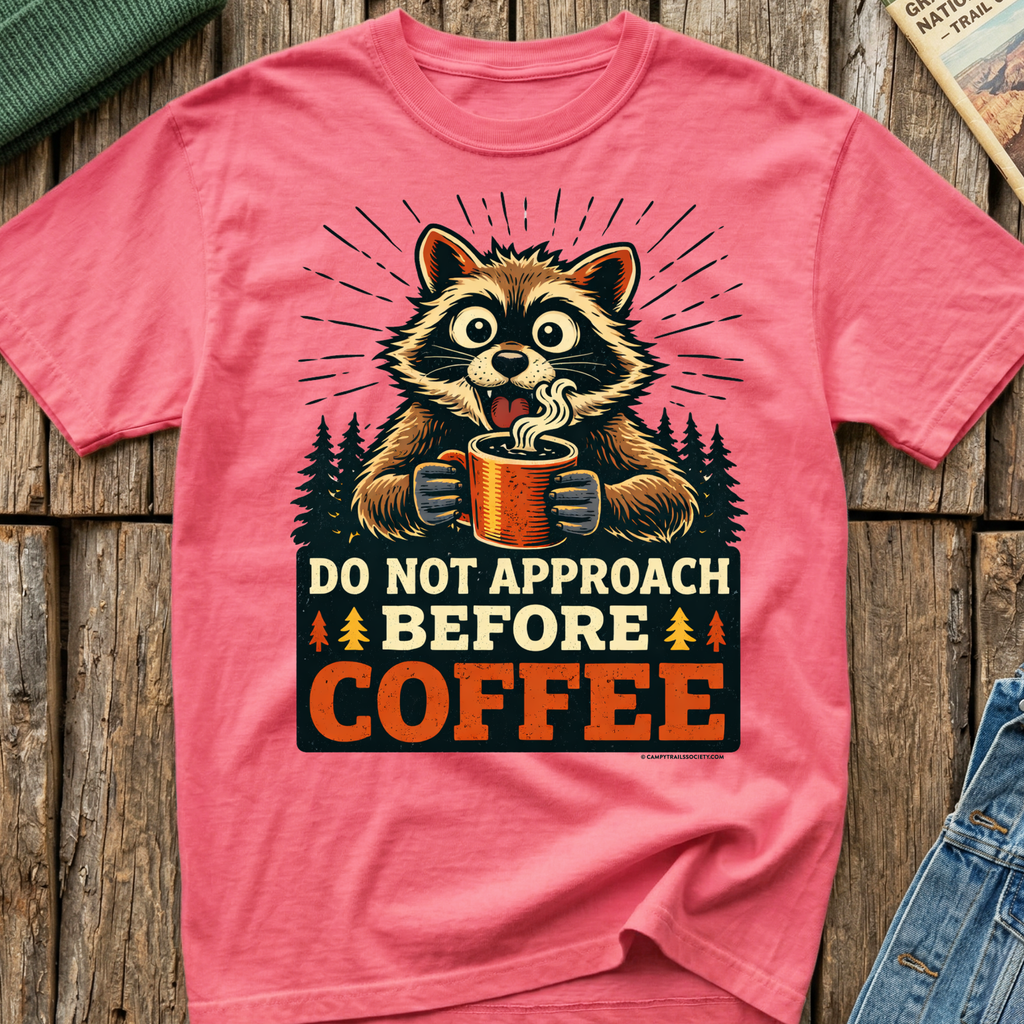 Do Not Approach Before Coffee Raccoon T-Shirt