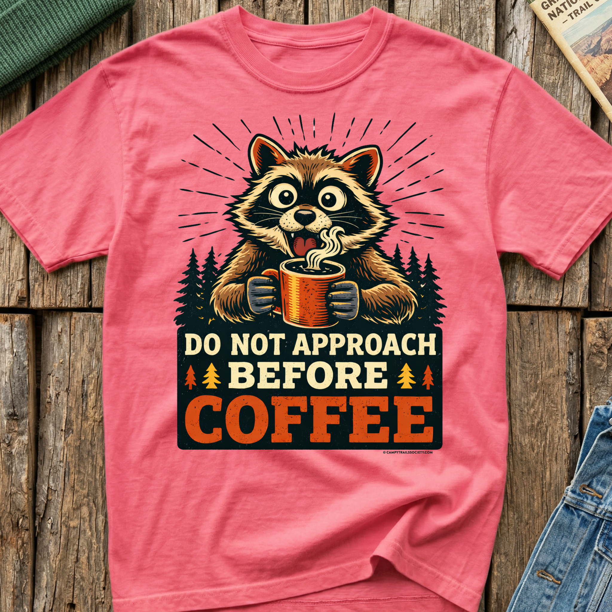 Do Not Approach Before Coffee Raccoon T-Shirt
