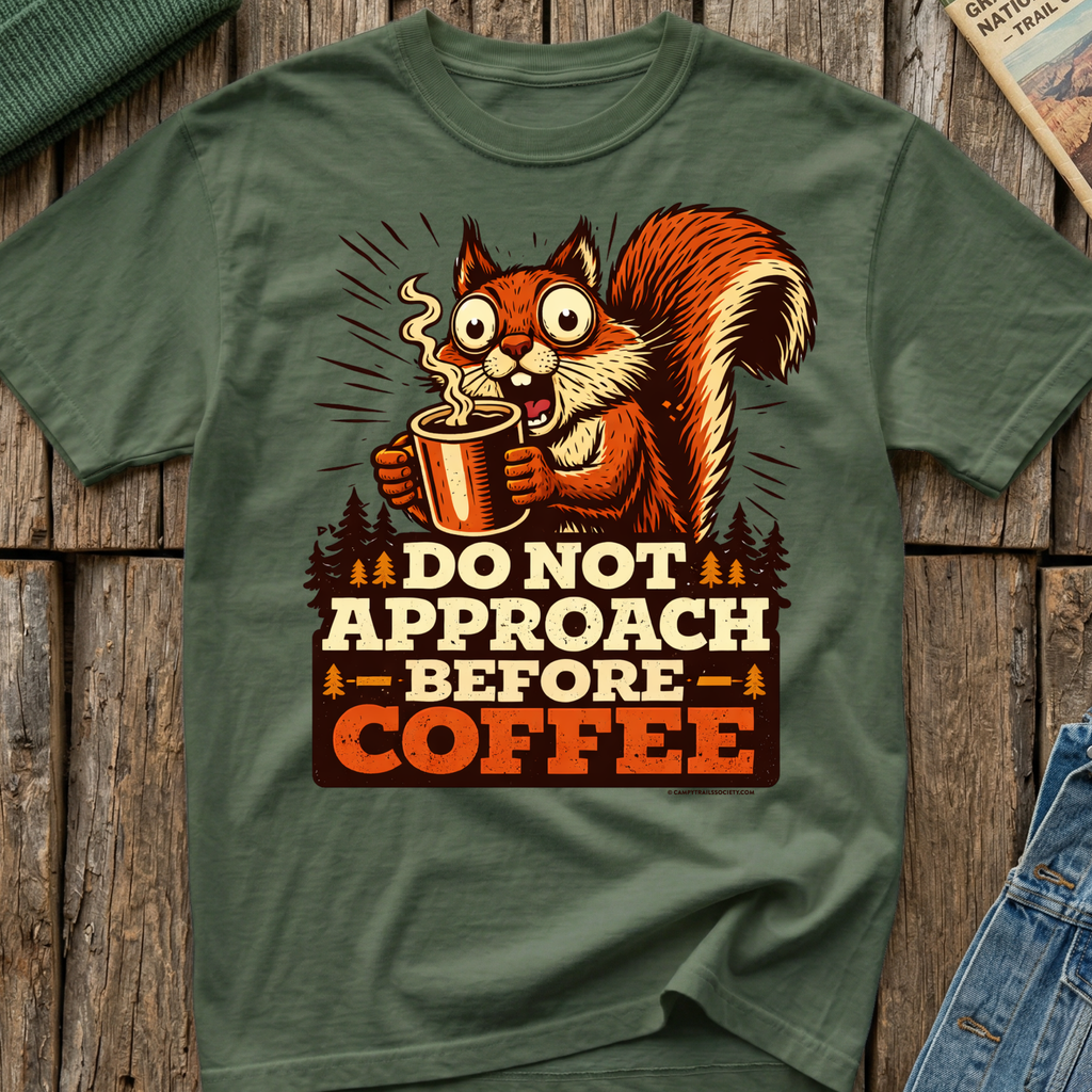 Do Not Approach Before Coffee Squirrel T-Shirt