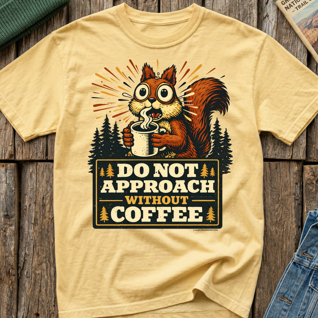 Do Not Approach Without Coffee Squirrel T-Shirt