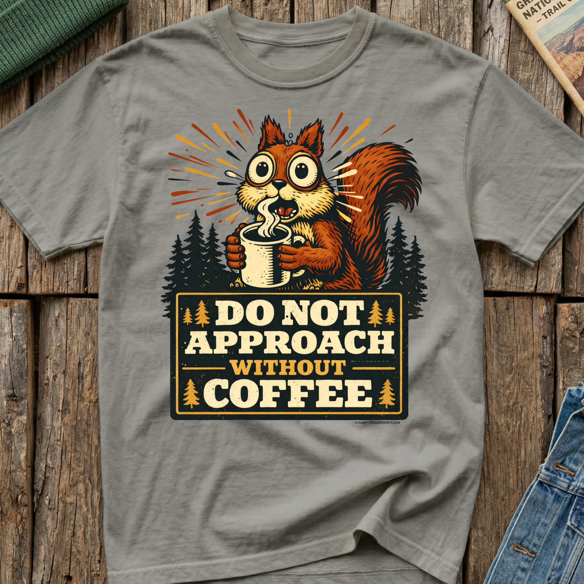 Do Not Approach Without Coffee Squirrel T-Shirt