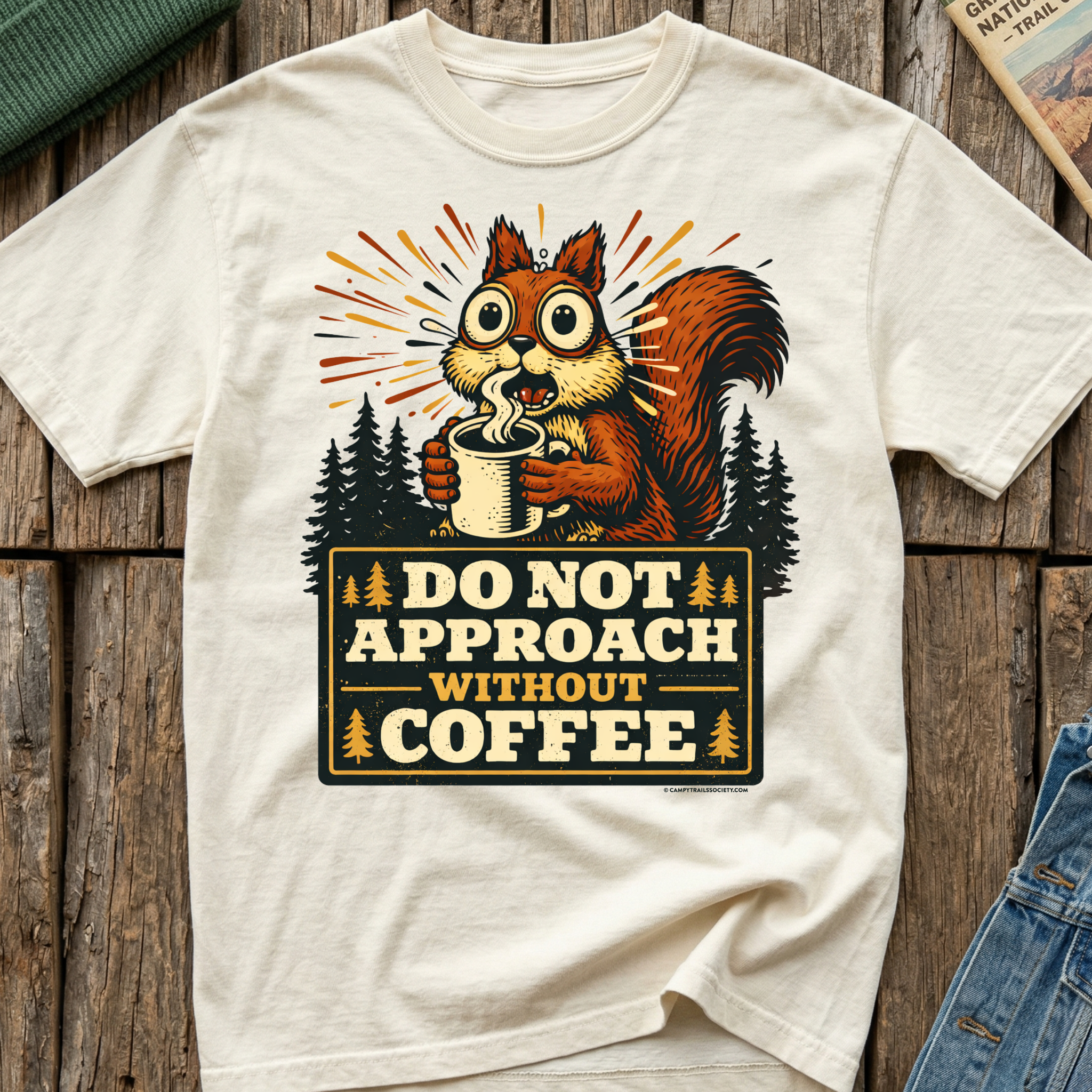 Do Not Approach Without Coffee Squirrel T-Shirt