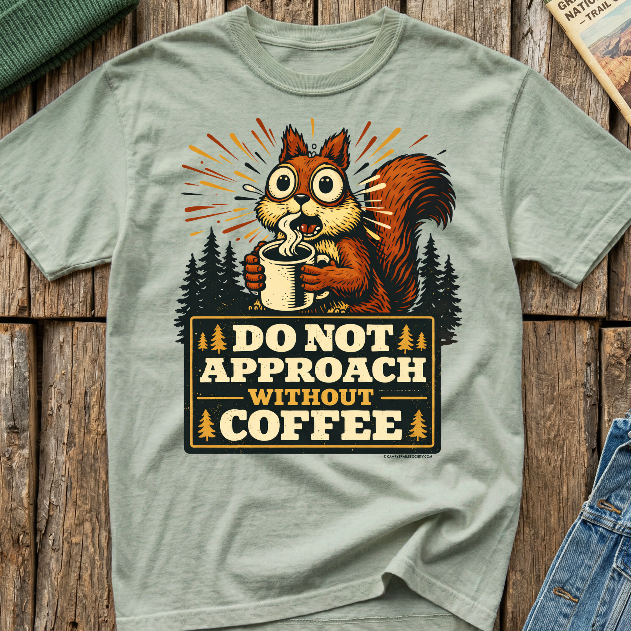 Do Not Approach Without Coffee Squirrel T-Shirt
