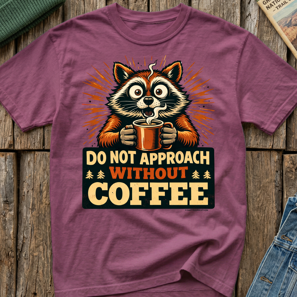 Do Not Approach Without Coffee Raccoon T-Shirt