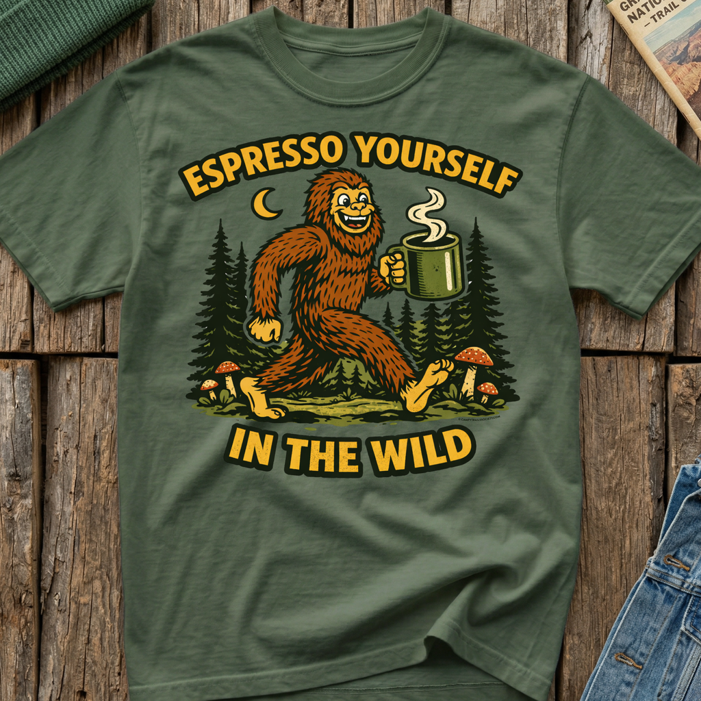 Espresso Yourself In The Wild Bigfoot T-Shirt