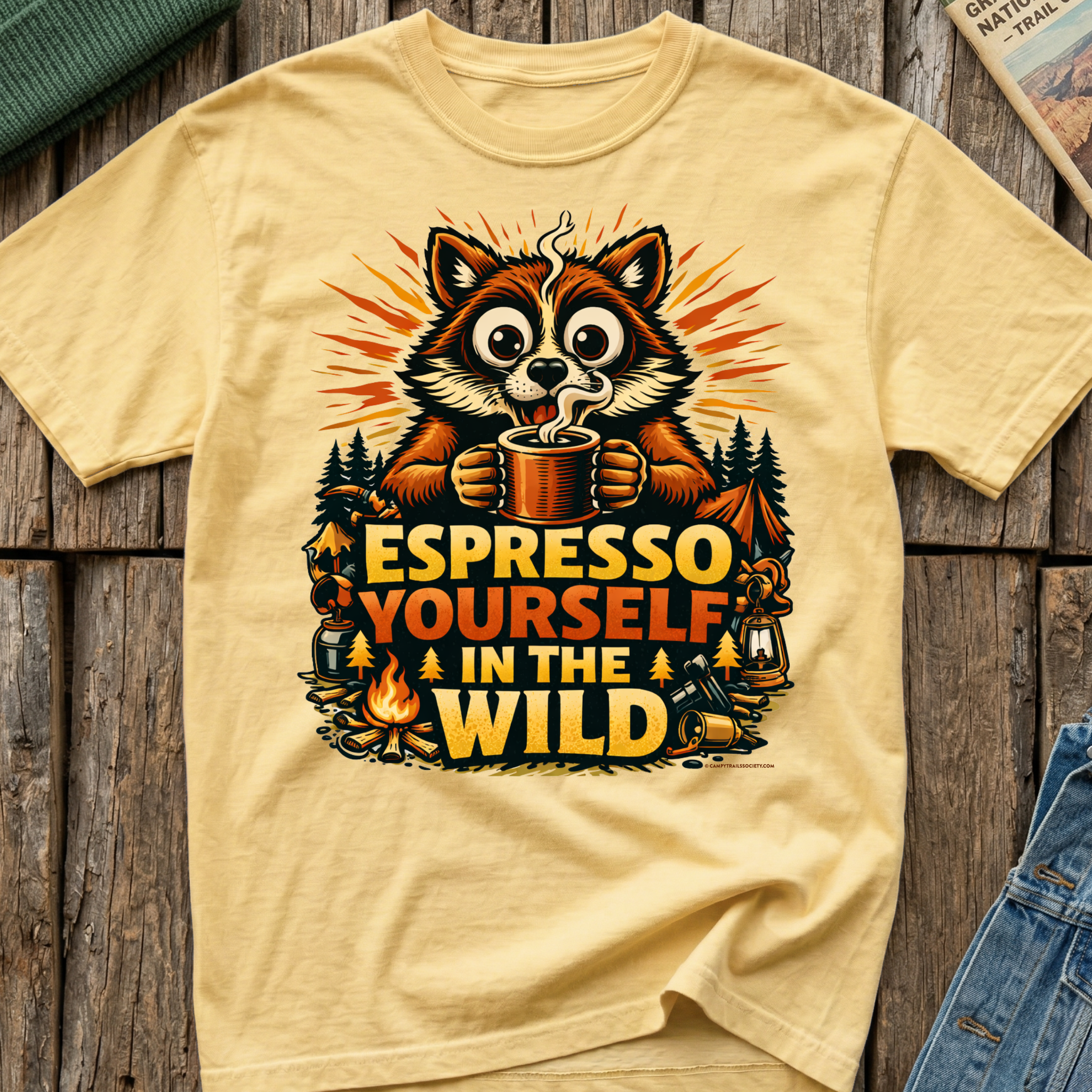 Espresso Yourself In The Wild Raccoon T-Shirt