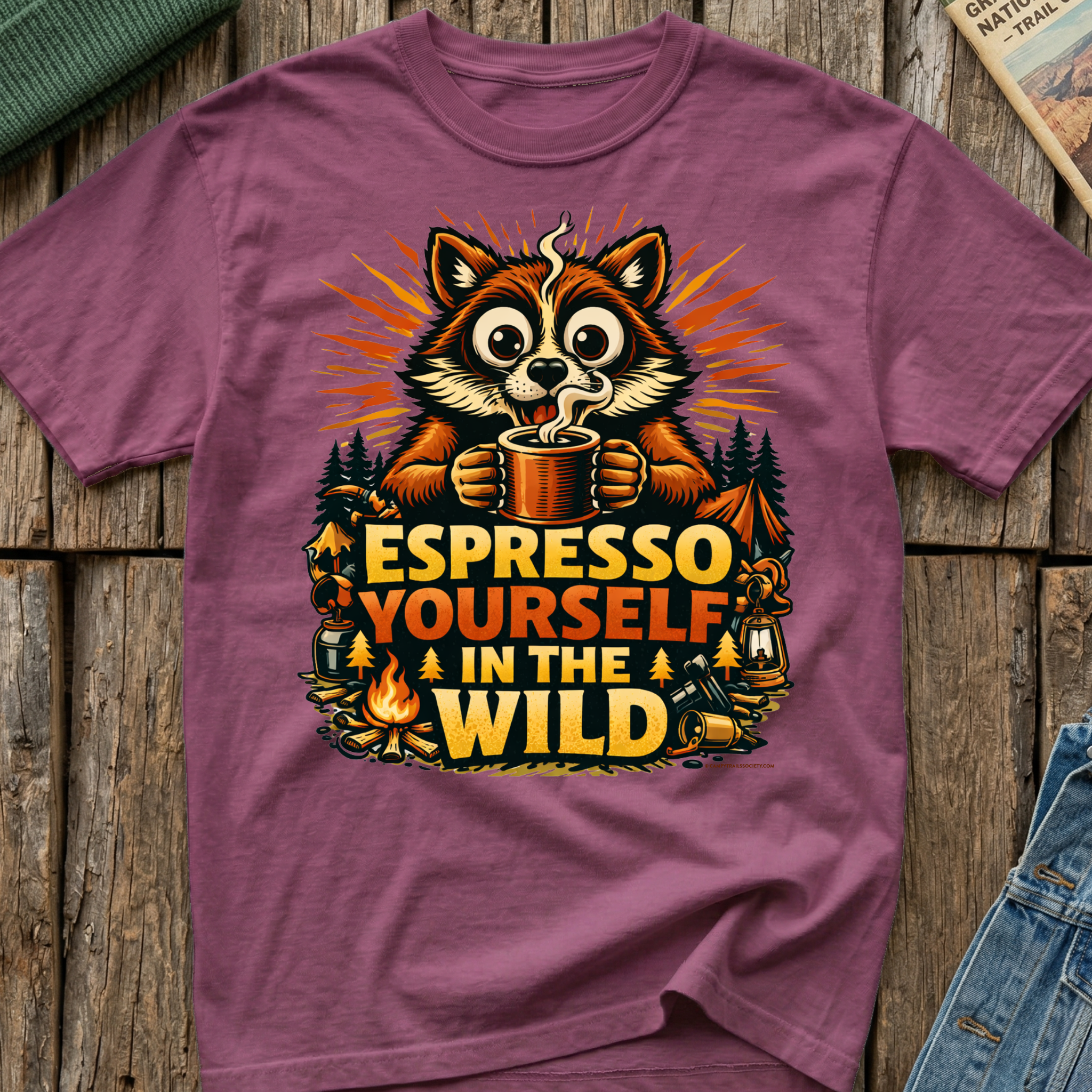 Espresso Yourself In The Wild Raccoon T-Shirt