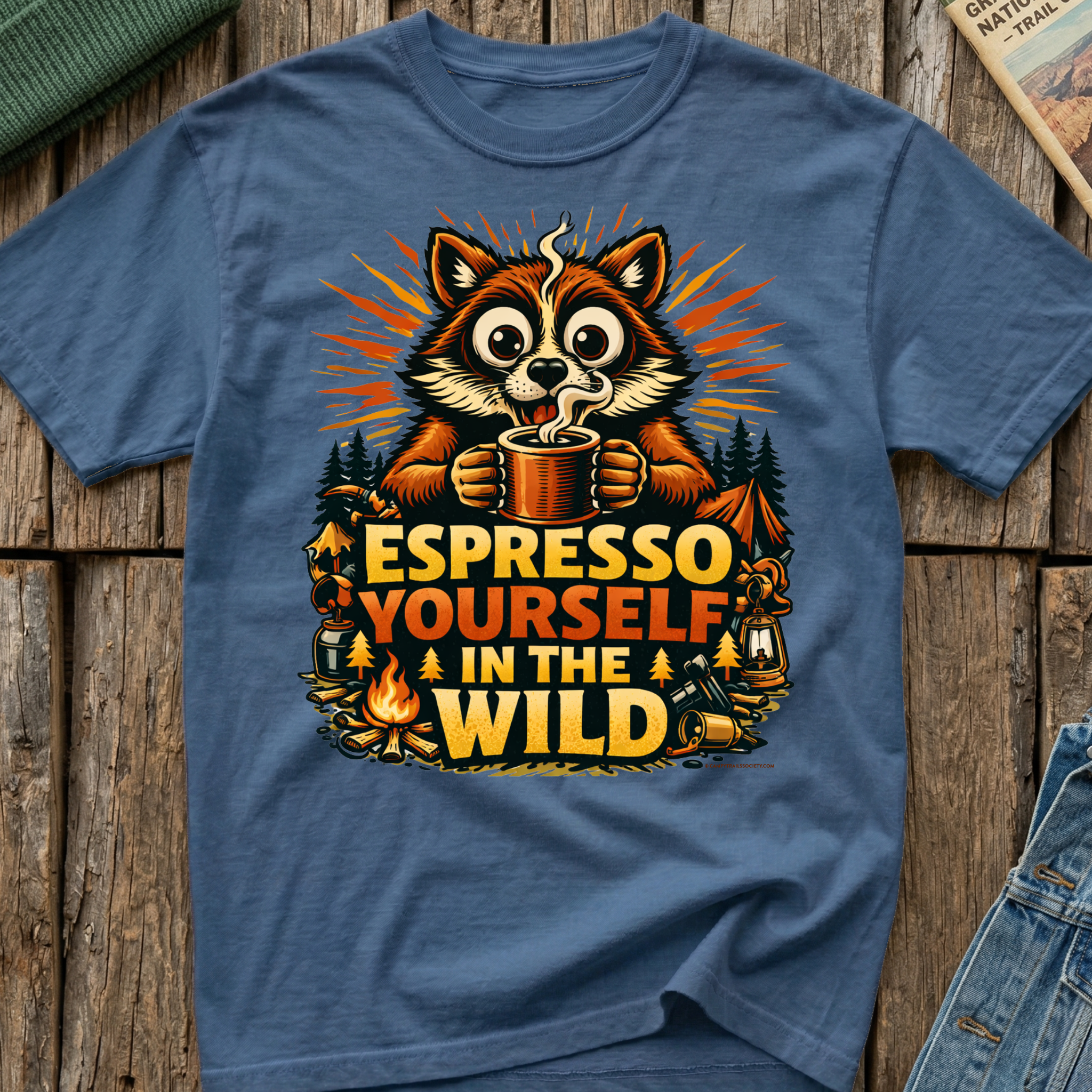 Espresso Yourself In The Wild Raccoon T-Shirt